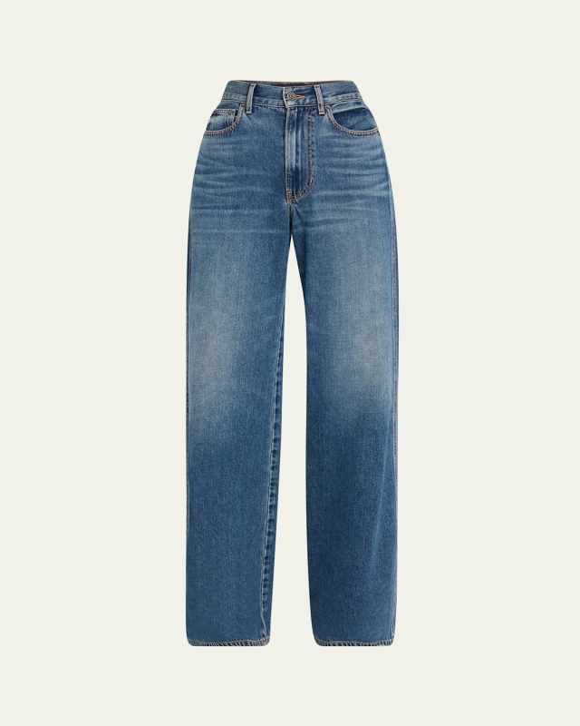 Kasey Mid-Rise Wide-Leg Jeans